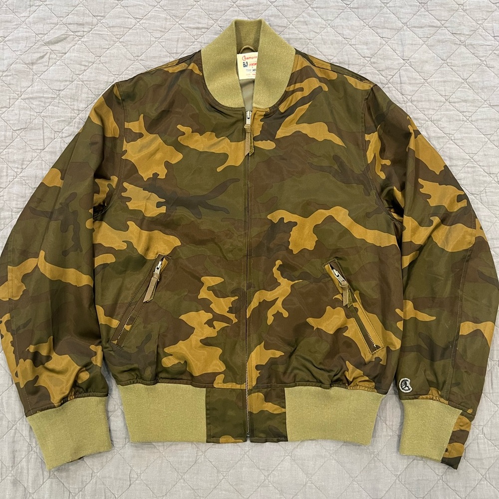 Todd Snyder x Champion, Japenese Satin Camo Bomber (Size M)